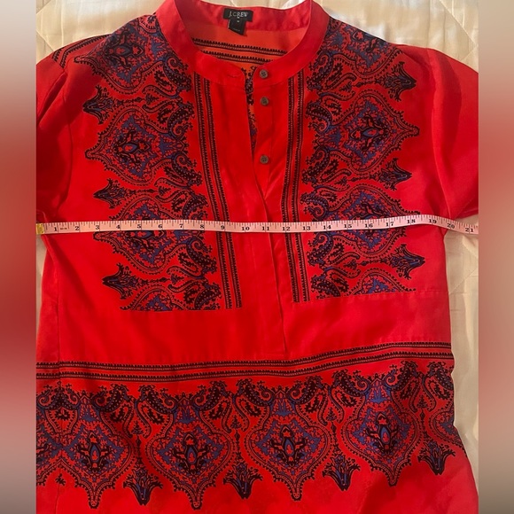 J Crew - Rich and Elegant long sleeve Blouse  with exquisite designs throughout. - Picture 7 of 10